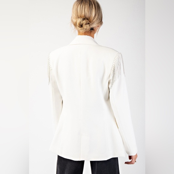 Rhinestone Fringe Blazer Jacket - eesome - Picture 7 of 8
